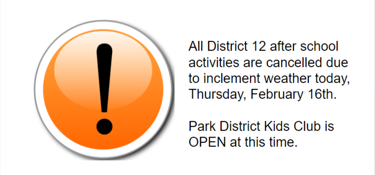 After school activities are cancelled today